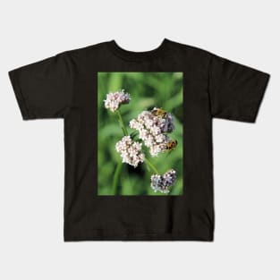 Hoverflies feeding on Valerian Kids T-Shirt